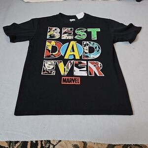 Marvel Best Dad Ever T-shirt sz S  Black graphic NWT